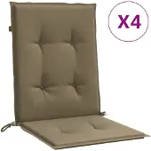 vidaXL Stoelkussens 4 st lage rug 100x50x4 cm stof gemêleerd taupe