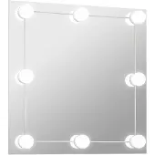 vidaXL Wandspiegel met LED-lampen vierkant glas