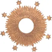 Meander Spiegel Zon met 8 sterren 35 cm