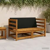 vidaXL Rugkussen SOEST 100% Polyester Zwart 120 x 20 x 40 cm