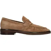 Manfield Taupe suède crinkle loafers | Maat 44