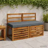 vidaXL Bankkussen SOEST 100% Polyester Blauw 110 x 50 x 8 cm