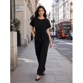BIBI SAKALIEVA Jumpsuit 'Black Wide-Leg Jumpsuit' zwart