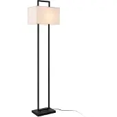 Lux.pro Standaardlamp 'Sigdal', E27, 1 lichtpunt, metaal, textiel, zwart/wit