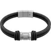 Fossil Armband zwart / zilver