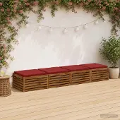 vidaXL Zitkussens SOEST 4 st 100% Polyester Wijnrood 70 x 70 x 5 cm