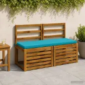 vidaXL Bankkussens SOEST 2 st 100% Polyester Turquoise 110 x 40 x 5 cm