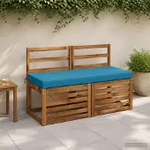 vidaXL Bankkussen SOEST 100% Polyester Lichtblauw 120 x 50 x 8 cm