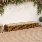 vidaXL Zitkussens SOEST 4 st 100% Polyester Beige 70 x 70 x 7 cm