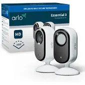 Arlo Essential3 HD beveiligingscamera voor binnen, 2-Cam