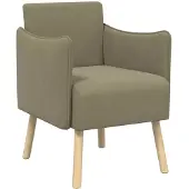 vidaXL Accentstoel Kaki Korrelig fluweel