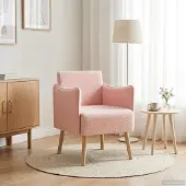 vidaXL Accentstoel Roze Bouclé