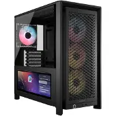 Corsair Boîtier PC Gaming Frame 4000D LCD RS moyen tour noir ARGB verre trempé