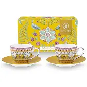 Pip studio Espressokop Home Espresso Cups And Saucers Lily & Lotus Yellow (Set van 2)