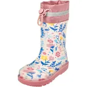 Playshoes Regenlaarzen ecru / blauw / curry / oudroze