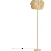 QAZQA Vloerlamp Beige met papieren touw kap 50/50/30 - Simplo