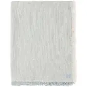 Jollein Deken Ledikant 120x120cm Fringe Stripe Sea Green/Ivory GOTS