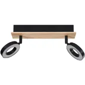 Eglo Led plafondlamp Rielves 2-lichts met hout