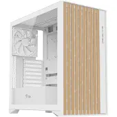 ITek WOODY, Tower, PC, Wit, ATX, Micro ATX, Mini-ITX, ABS (acrylonitril-butadieen-styreen), Hout, Gaming