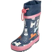 Playshoes Regenlaarzen 'Katzen' marine / oranje / eosine / offwhite