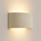 LINDBY Wandlamp Naike, dimbaar, crème / amber, Hal, Gips / Klei, Modern, wandlamp