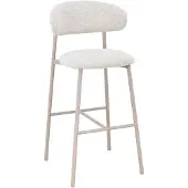 Goossens Barstoel Siem - Zonder Armleuning - Stof - Beige