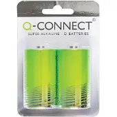 Q-CONNECT KF00491 Super Alkaline batterijen - Mono/LR20/D, 1,5 Volt, 2 stuks