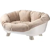 Ferplast hondenbed en kattenbed met kussen, wasbaar hondenbed, verhoogd hondenbed