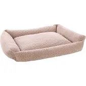 Flamingo hondenbed, jacquardweefsel, rechthoekig, taupekleurig, afmetingen: 100 x 80 x 25 cm
