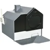 PawHut kattenbak, kattenwc met schep en filter, geschikt voor katten tot 5 kg, grijs