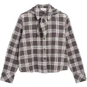 s.Oliver Blouse donkergrijs / wijnrood / wit