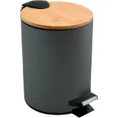 Spirella cosmetische container, 3 liter, roestvrij staal, bamboe, met automatische dekselverlaging en binnenemmer