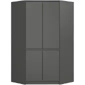 Akord Hoekkast S100 / Kleidingkast met 4 Deuren / Furniture Factory / Grafietgrijs / 100 x 180 x 50 cm