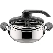 Lagostina Mia Lagoeasy'up, 3,5 liter, keramisch, geschikt voor gas, halogeen, inductie, afgesloten kookplaat, roestvrij staal, 22 cm, aluminium, roestvrij staal, Mia Lagoeasy'up