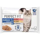 Perfect Fit 4x85g Sterilised Indoor 1+ (Kip & Zalm) Kattenvoer