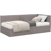 vidaXL Hoekbedframe met Matras 2 st Taupe 90 x 190 cm Fluweel