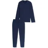 Schiesser Pyjama lang ' Selected Premium Warming ' donkerblauw