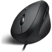 Perixx Perimice-519 Ergonomische muis USB Optisch Zwart 6 Toetsen 1600 dpi Ergonomisch