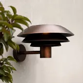Dyberg Larsen Wandlamp buiten DL31 Outdoor, dimbaar, koper, metaal, Scandinavisch