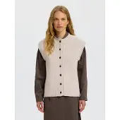 Selected Wol Gebreid Gilet Dames Grijs XXL