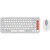 Logitech Desktop POP Icon Combo BT, draadloos, beige/oranje, QWERTZ, 2,4 GHz