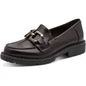 Jana Damen loafers, platte zool, elegant, veganistisch, mokka, maat 41