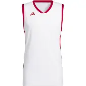 Adidas heren basketballshirt, Pulse Speed, wit/team power rood, maat L