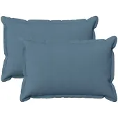 vidaXL Kussen met kussen HOUTEN 2 st Jeans Blauw Faux Linnen