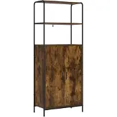vidaXL Highboard Gerookt eiken 40 x 33 x 161 cm Bewerkt hout