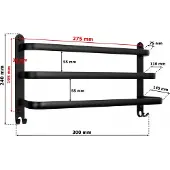 Gockowiak Athos Wandrek 30cm Zwart Loft - Handdoekhouder Badkamer