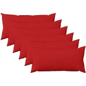 vidaXL Kussensloop 6 st HEERLEN Rood 40 x 70 cm Stof