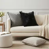 vidaXL Kussensloop 6 st HOUTEN Antraciet 60 x 60 cm Chenille Stof