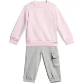 Adidas Trainingspak 'Essentials' grijs gemêleerd / rosa / wit
