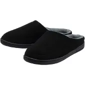 Dunlop Heren Suède Look Muilezels Slippers Zwart Plush Voering UK 7-13